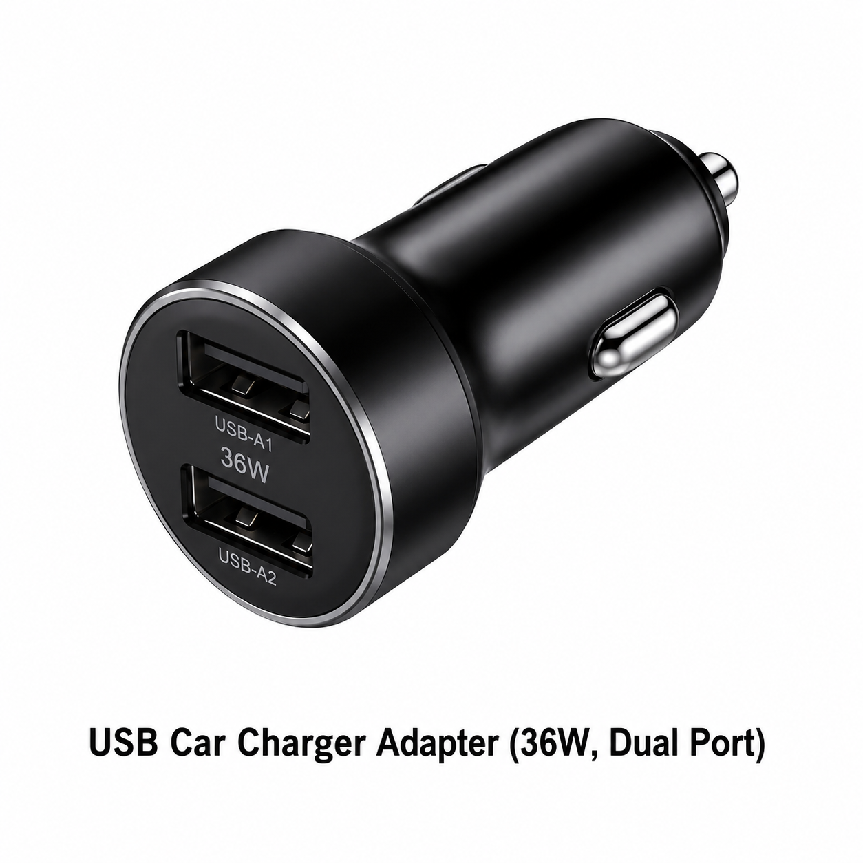 USB Car Charger Adapter (36W, Dual Port)