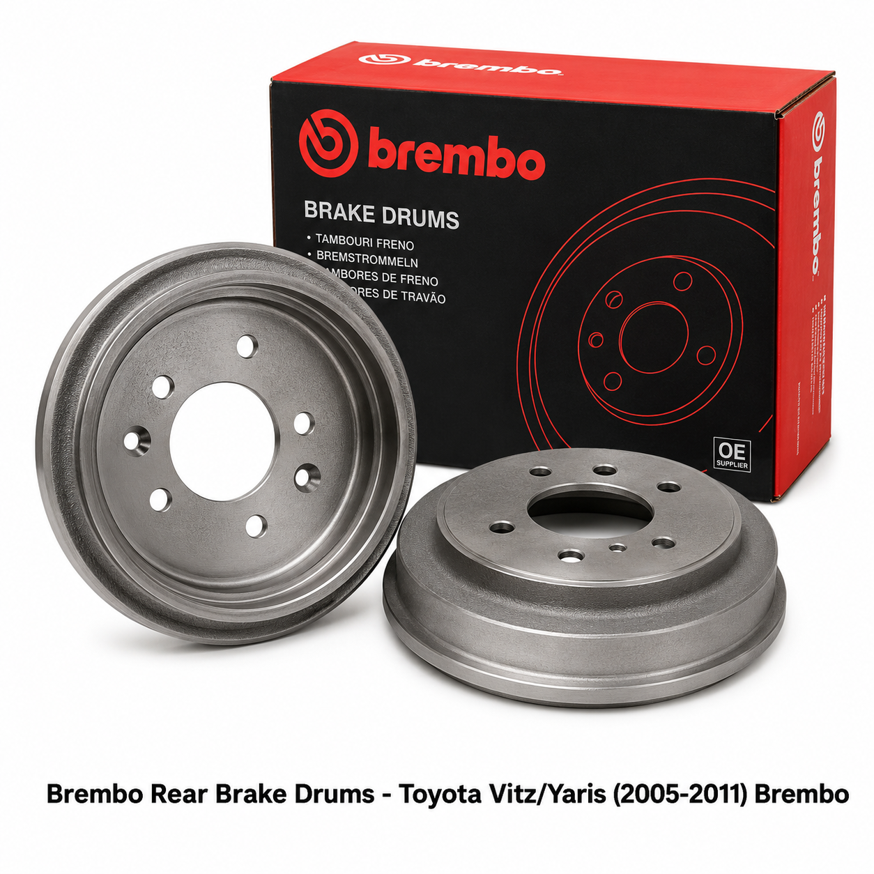 Brembo Rear Brake Drums - Toyota Vitz/Yaris (2005-2011)