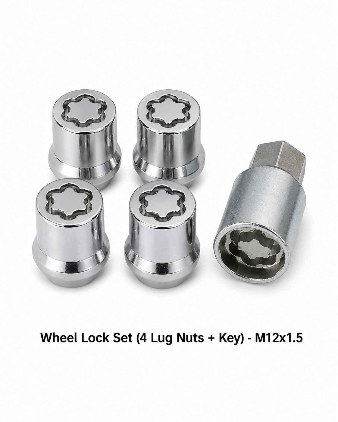 Wheel Lock Set (4 Lug Nuts + Key) - M12x1.5